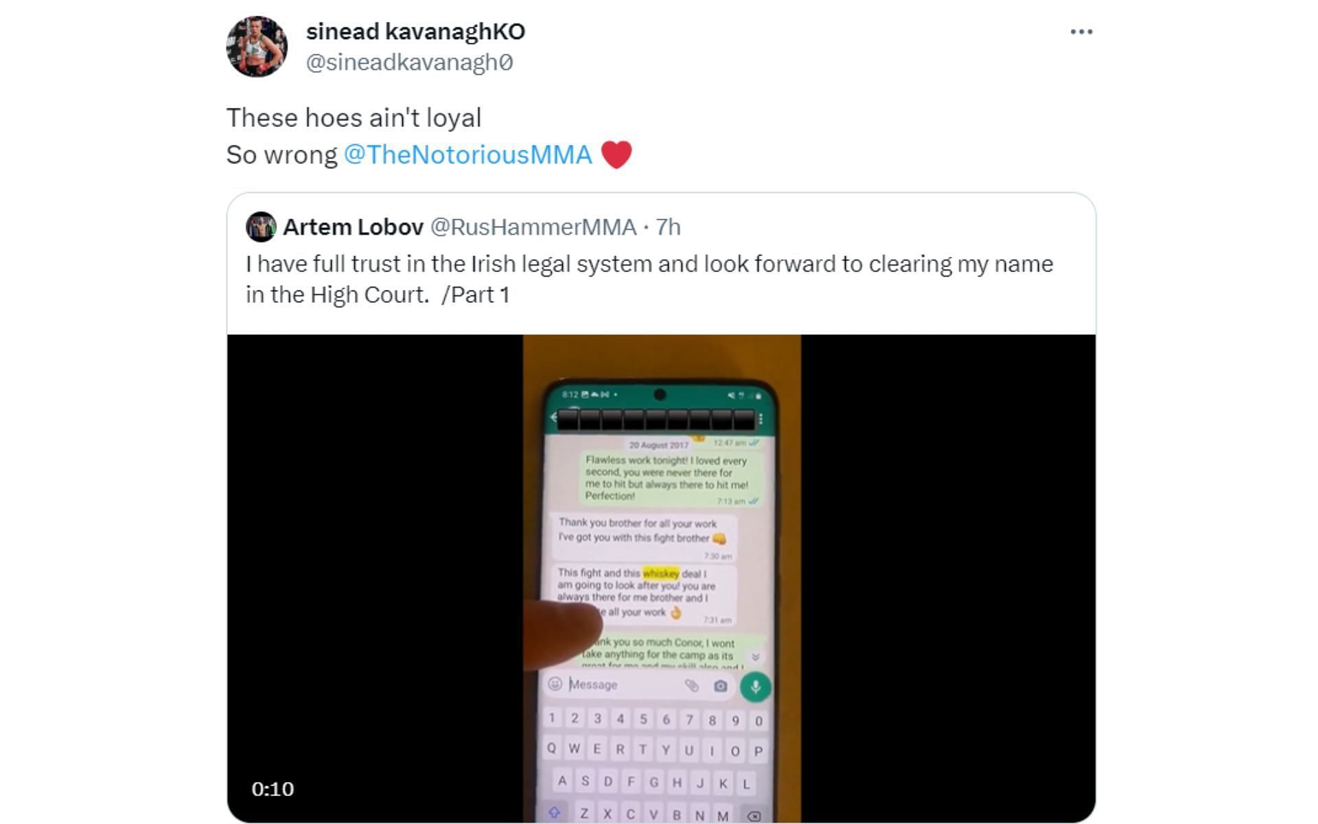 Screenshots courtesy @sineadkavanagh0 on X